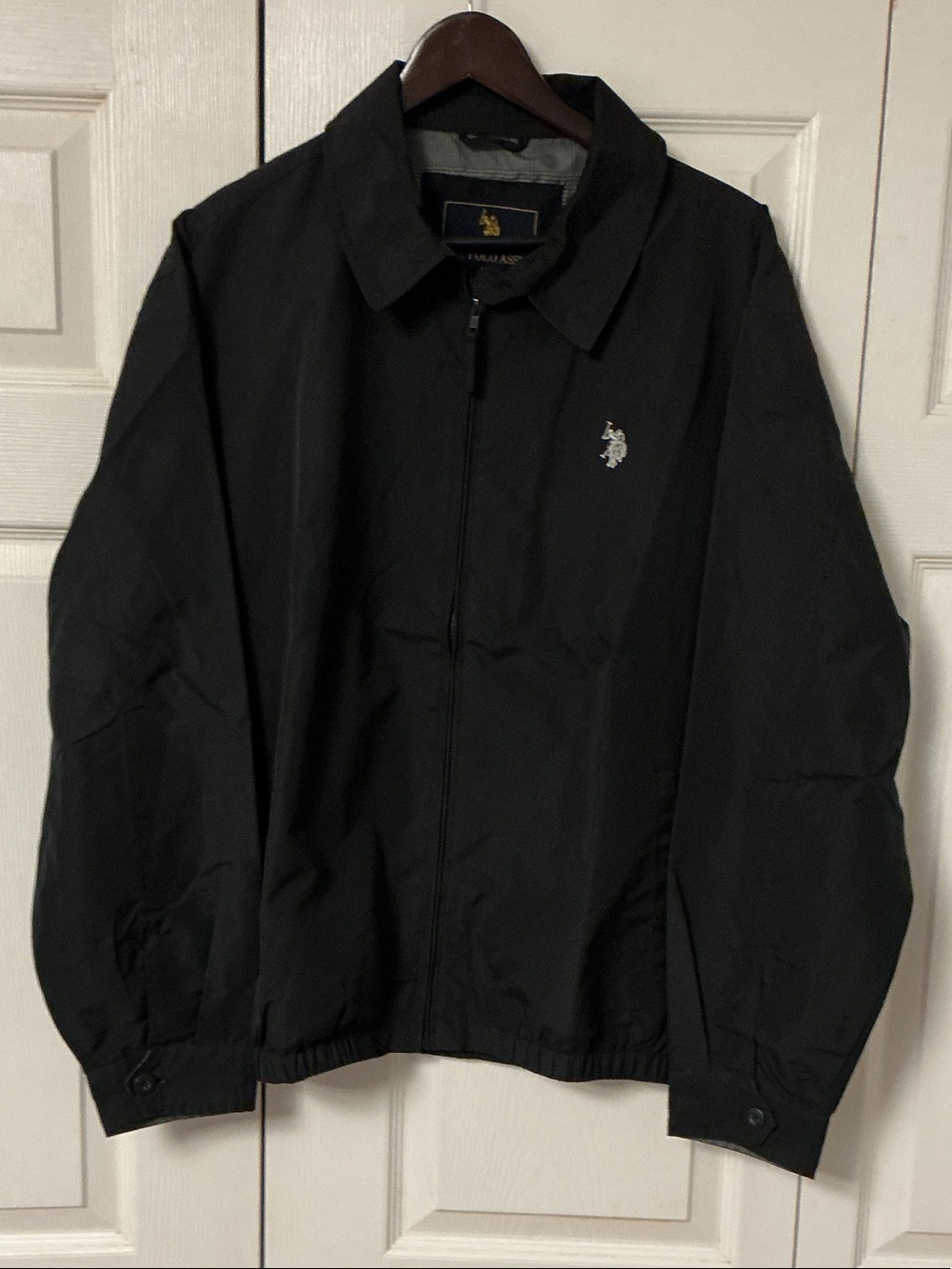 U.S. Polo Assn. Men's Black Zip Front Windbreaker Jacket